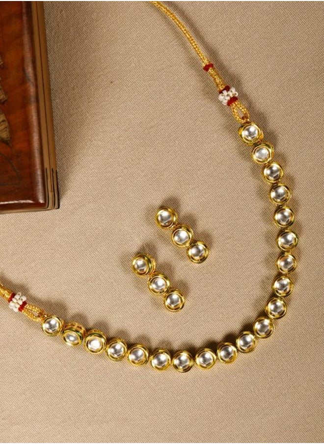 Priyaasi Elegant Women Brass Jewellery Set with pattern and secured with closure and styled in ideal for Ethnic moments — a must-have for your statement wardrobe.  - Image 1