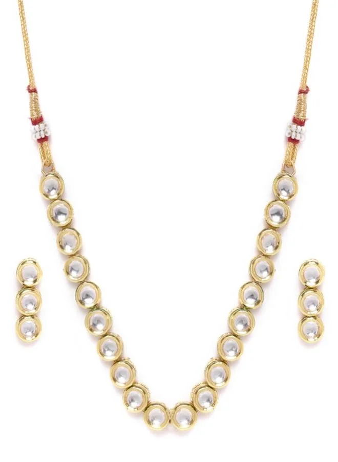 Priyaasi Elegant Women Brass Jewellery Set with pattern and secured with closure and styled in ideal for Ethnic moments — a must-have for your statement wardrobe.