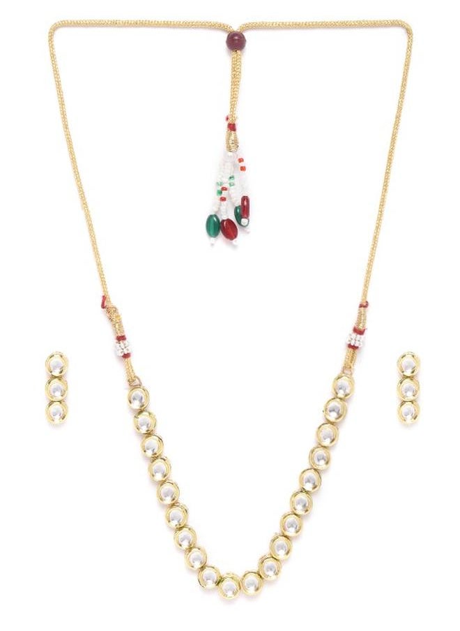 Priyaasi Elegant Women Brass Jewellery Set with pattern and secured with closure and styled in ideal for Ethnic moments — a must-have for your statement wardrobe.  - Image 3