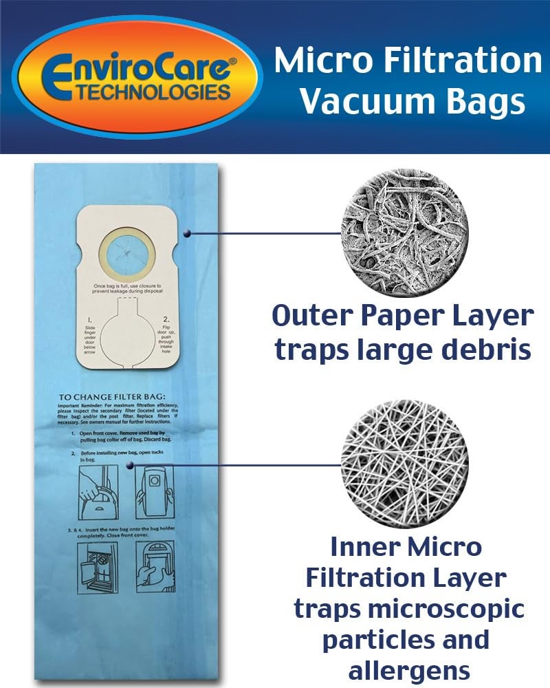 ENVIROCARE 12 Riccar 8000 & Simplicity 7000 Type B Vaccum Bags, Upright, Commercial Vacuum Cleaners, 8000, 7000, 7200, 7250, 7300, 7350, 7700, 7750, 7900, 7950 - Image 3