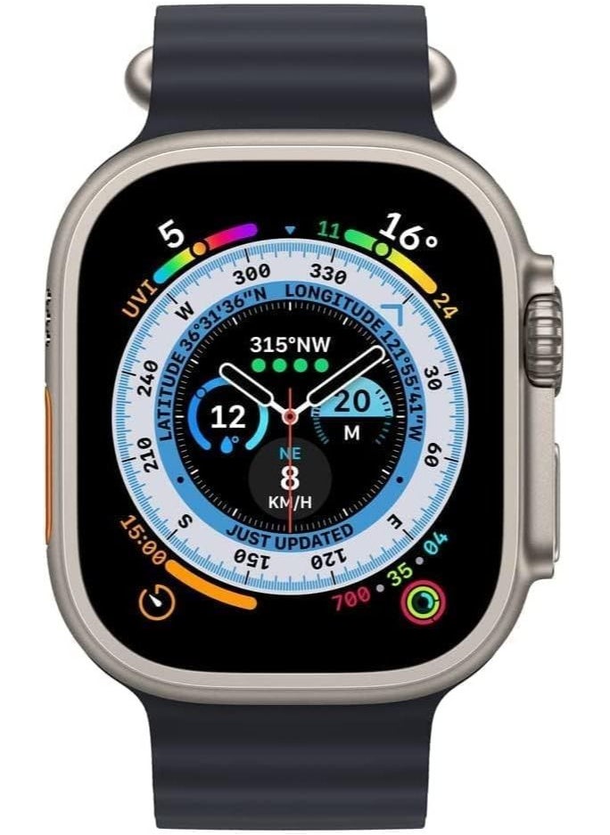 Hiwatch PRO - T900 Ultra Smart Watch 49mm Series 8 Ultra 2.09 Inch infinite Display Full Touch Color Screen Bluetooth Call Blood Pressure Health and Sports Smartwatch Silver Black - Image 1