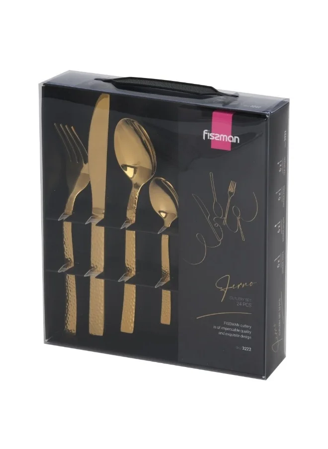 دانوب هوم Fissman 24-Piece Cutlery Set Erno Series High Quality Stainless Steel Flatware Elegant Design Perfect For Daily Use And Special Occasions