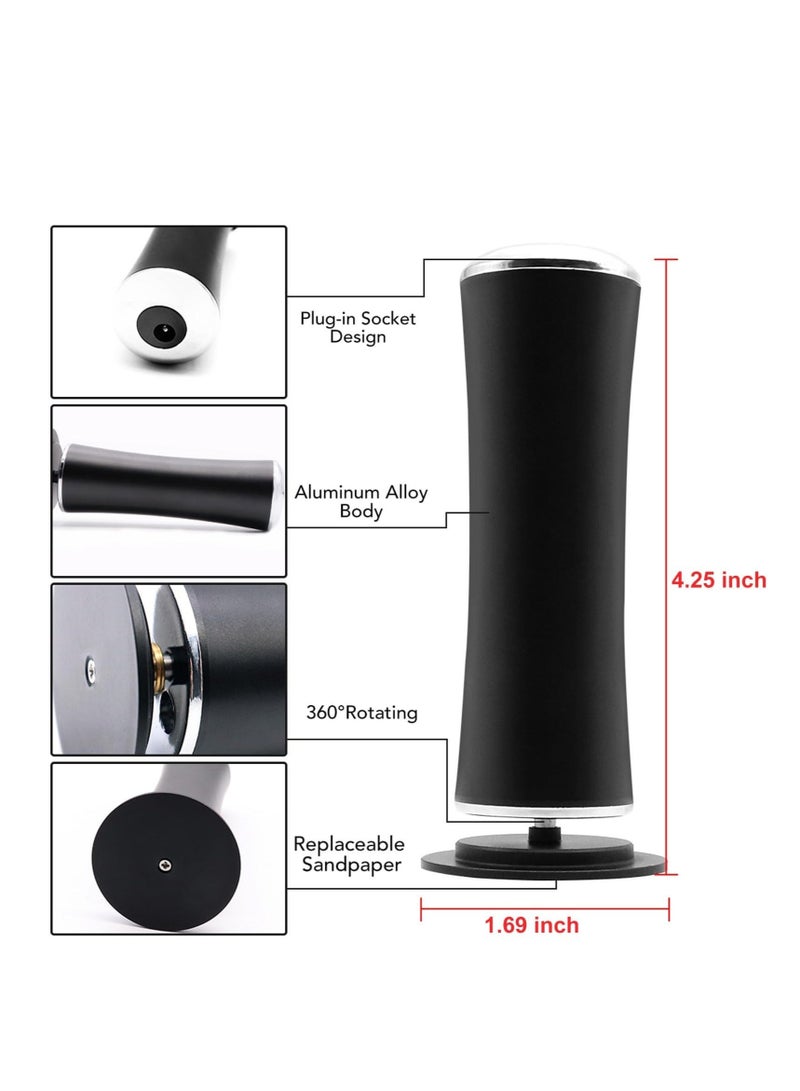 إزالة callus القدم الكهربائية، مطحنة القدم الإلكترونية مع سرعة قابلة للتعديل، 60 قطعة من أقراص ورق الصنفرة البديلة، ملف القدم للعناية بالأقدام للرجال والنساء للجلد الميت المتشقق والخشن (أسود) - Image 3