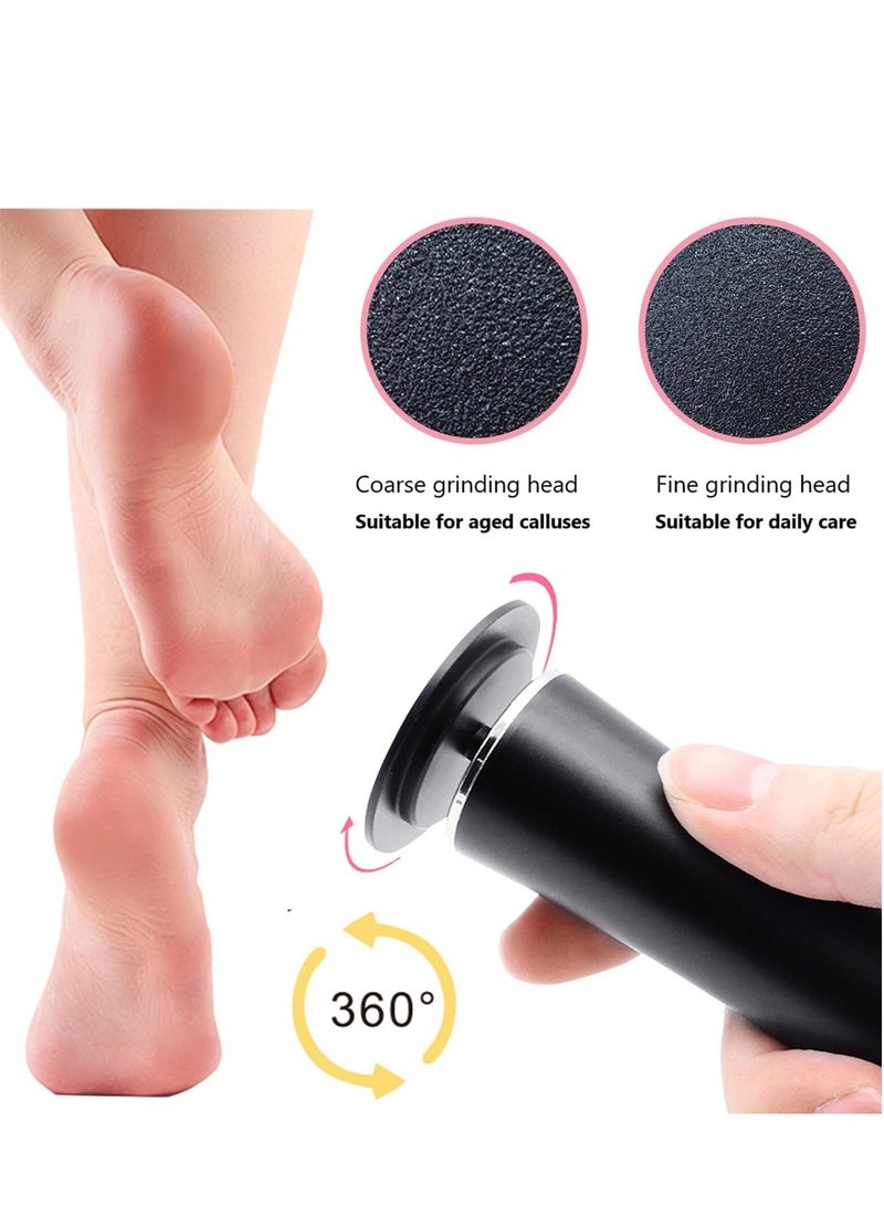 إزالة callus القدم الكهربائية، مطحنة القدم الإلكترونية مع سرعة قابلة للتعديل، 60 قطعة من أقراص ورق الصنفرة البديلة، ملف القدم للعناية بالأقدام للرجال والنساء للجلد الميت المتشقق والخشن (أسود) - Image 5