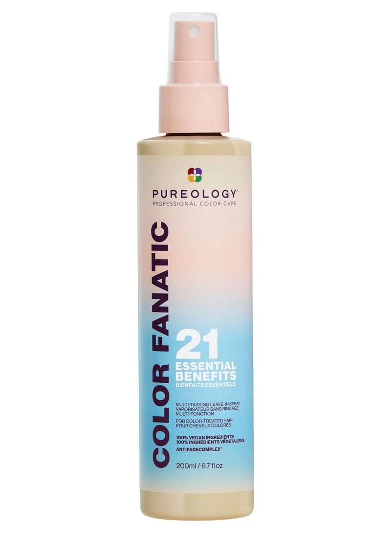 Pureology Color Fanatic Multi-Tasking Leave-In Spray, 21 Benefits for All Hair Types, Heat Protection, Detangling & Frizz Control, Infused with Coconut & Camellia Oils, Color Safe, Vegan, 6.7 Fl Oz - Image 1