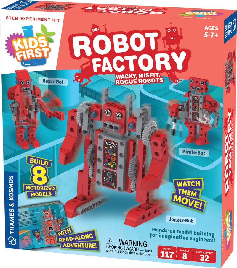 Thames & Kosmos Kids First Robot Factory: Wacky, Misfit, Rogue Robots STEM Experiment Kit | Hands-on Model Building for Young Engineers | Build 8 Motorized Robots | Play & Learn with Storybook Manual - Image 1