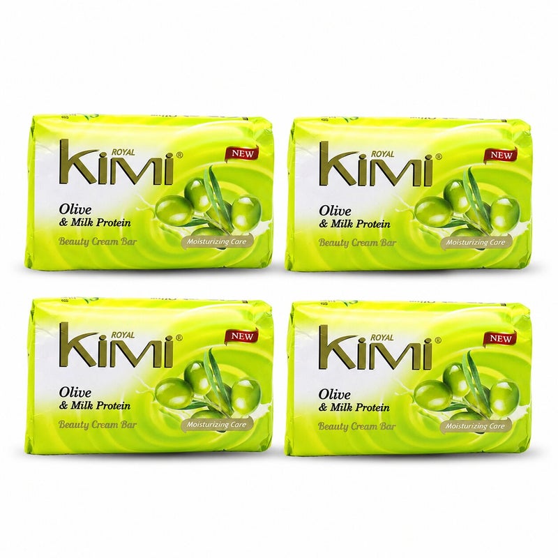 Royal Kimi Olive and Milk Protein Moisturizing Beauty Cream Bar Soap - Pack of 4