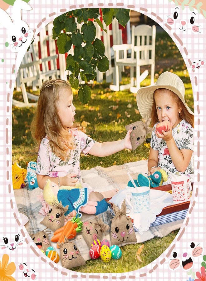Wovnet 36 Pcs Easter Burlap Bags for Kids Bulk 4'' x 6'' Easter Treat Sacks Bags with Drawstring Rabbit Ear Cute Bunny Goodie Gift for DIY Project Basket Candy Party Favor Hunt Stuffer - Image 5
