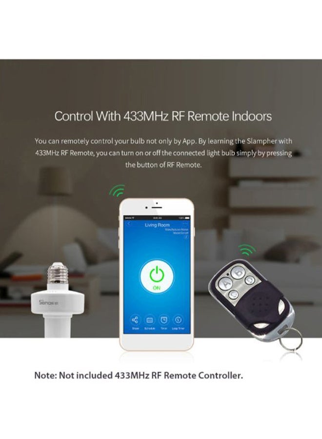 NIBEMINENT ABS Slampher RF Wifi Smart Light Bulb Holder White 10.3x7.2cm - Image 2