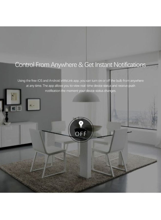 NIBEMINENT ABS Slampher RF Wifi Smart Light Bulb Holder White 10.3x7.2cm - Image 3