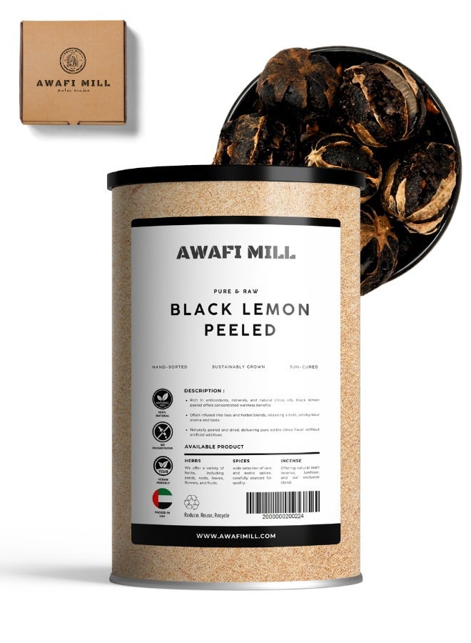 AWAFI MILL Dried Black Lemon Peeled | Tangy and Citrusy Flavor for Cooking, Stews, and Sauces - 100 g | 3.5 Oz - Image 1