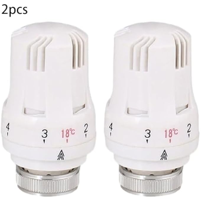 2-PACK THERMOSTATIC RADIATOR VALVE HEAD M30X1.5 TEMPERATURE CONTROL 6-28Ƒ, SELF-ADJUSTING ANTIFREEZE FUNCTION, ABS+PC CONSTRUCTION FOR COMPACT RADIATORS - Image 3
