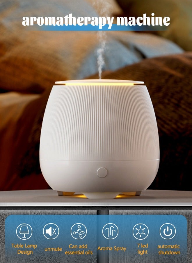 Essential Oil Diffuser 150ml Small Aromatherapy Diffuser Cool Mist Humidifier with Safety Auto-Off Timer, 7 LED Color diffusers for Home, Office, Bedroom, White  - Image 1