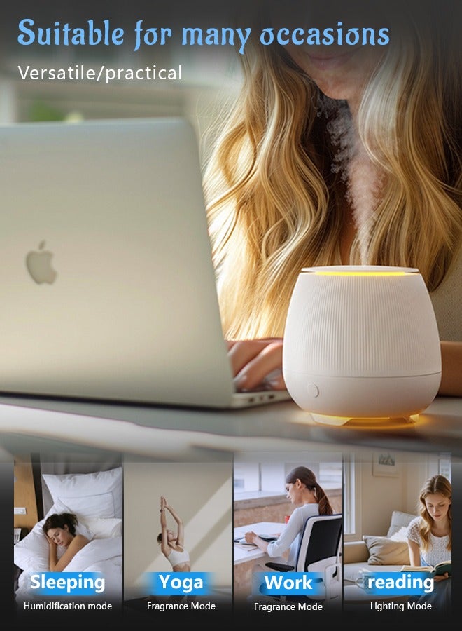 Essential Oil Diffuser 150ml Small Aromatherapy Diffuser Cool Mist Humidifier with Safety Auto-Off Timer, 7 LED Color diffusers for Home, Office, Bedroom, White  - Image 3