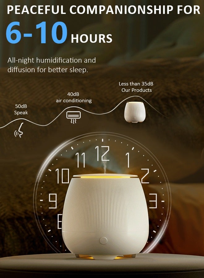 Essential Oil Diffuser 150ml Small Aromatherapy Diffuser Cool Mist Humidifier with Safety Auto-Off Timer, 7 LED Color diffusers for Home, Office, Bedroom, White  - Image 4