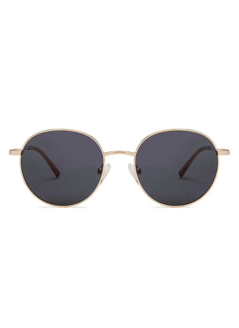 VINCENT CHASE VINCENT CHASE EYEWEAR Unisex Round Sunglasses Gold Frame Grey Lens ( Medium )