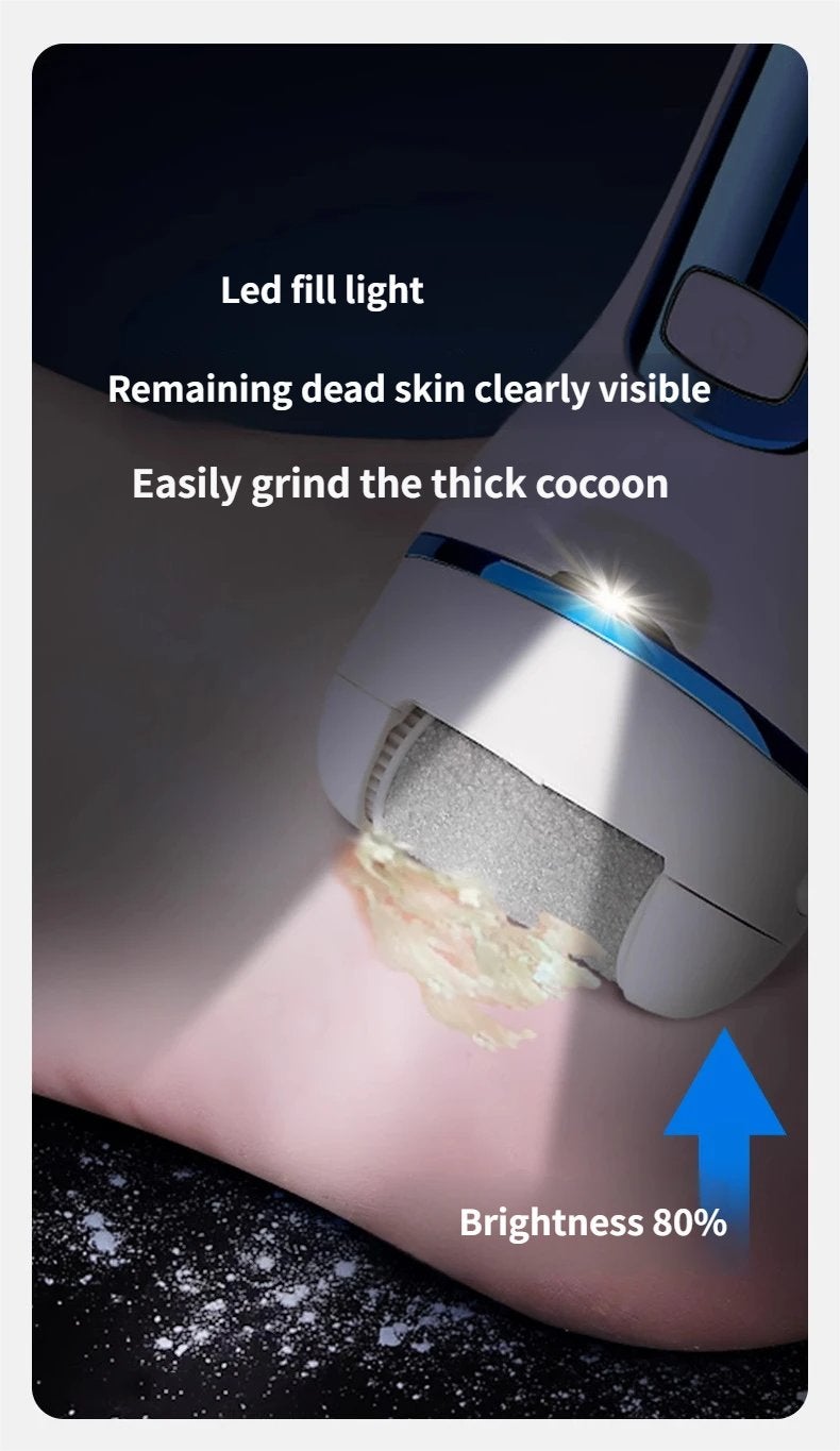 مبرد كهربائي لإزالة الجلد الميت، أداة مانيكير قابلة للشحن بسرعتين مع شاشة LED، 3 رؤوس دوارة للكعبين واليدين الناعمتين، أسود - Image 2