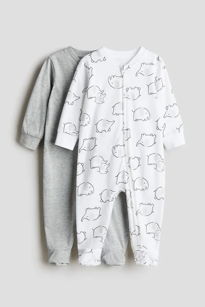 H&M 2-Pack Zip-Up Sleepsuits