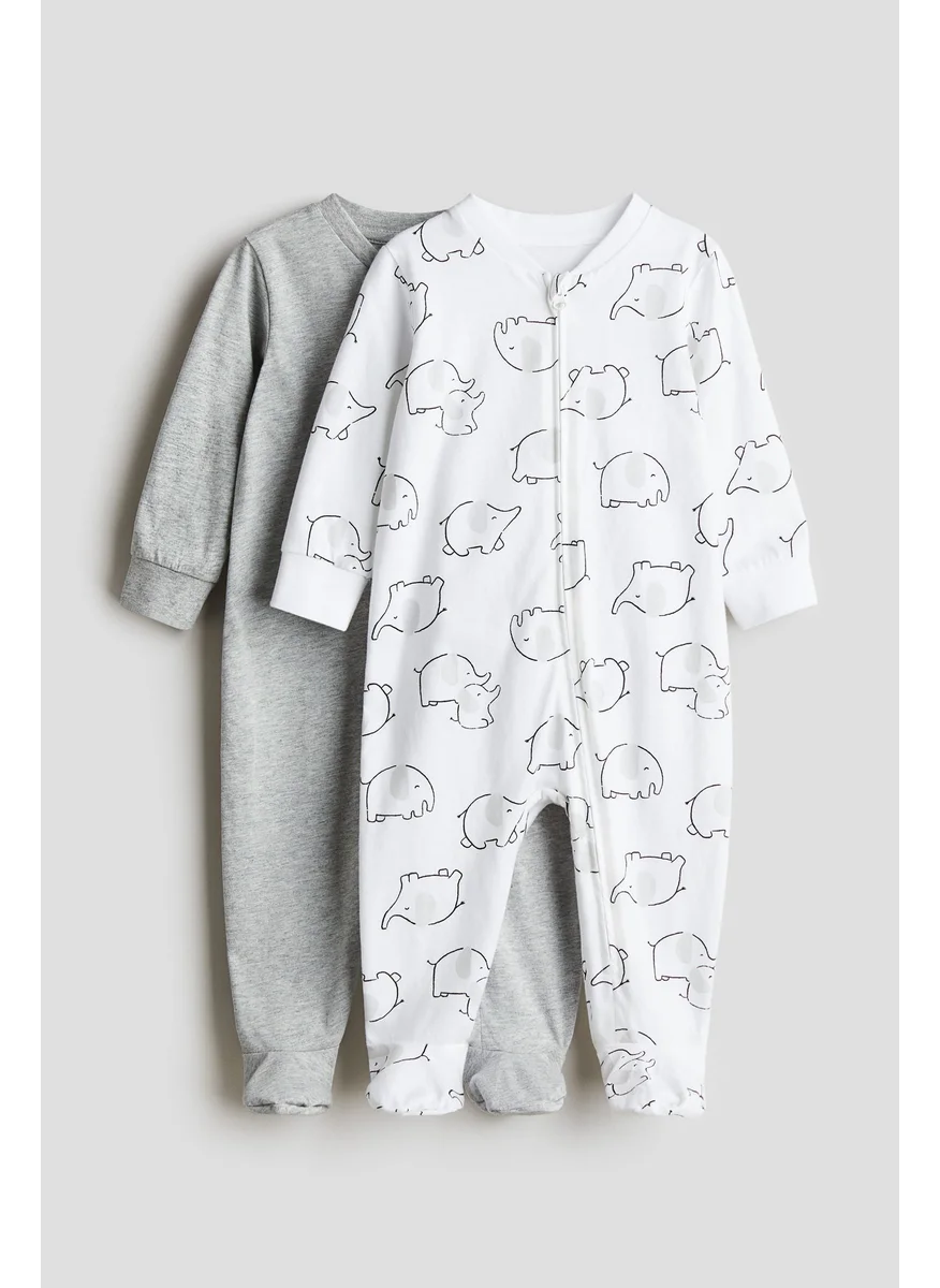 H&M 2-Pack Zip-Up Sleepsuits