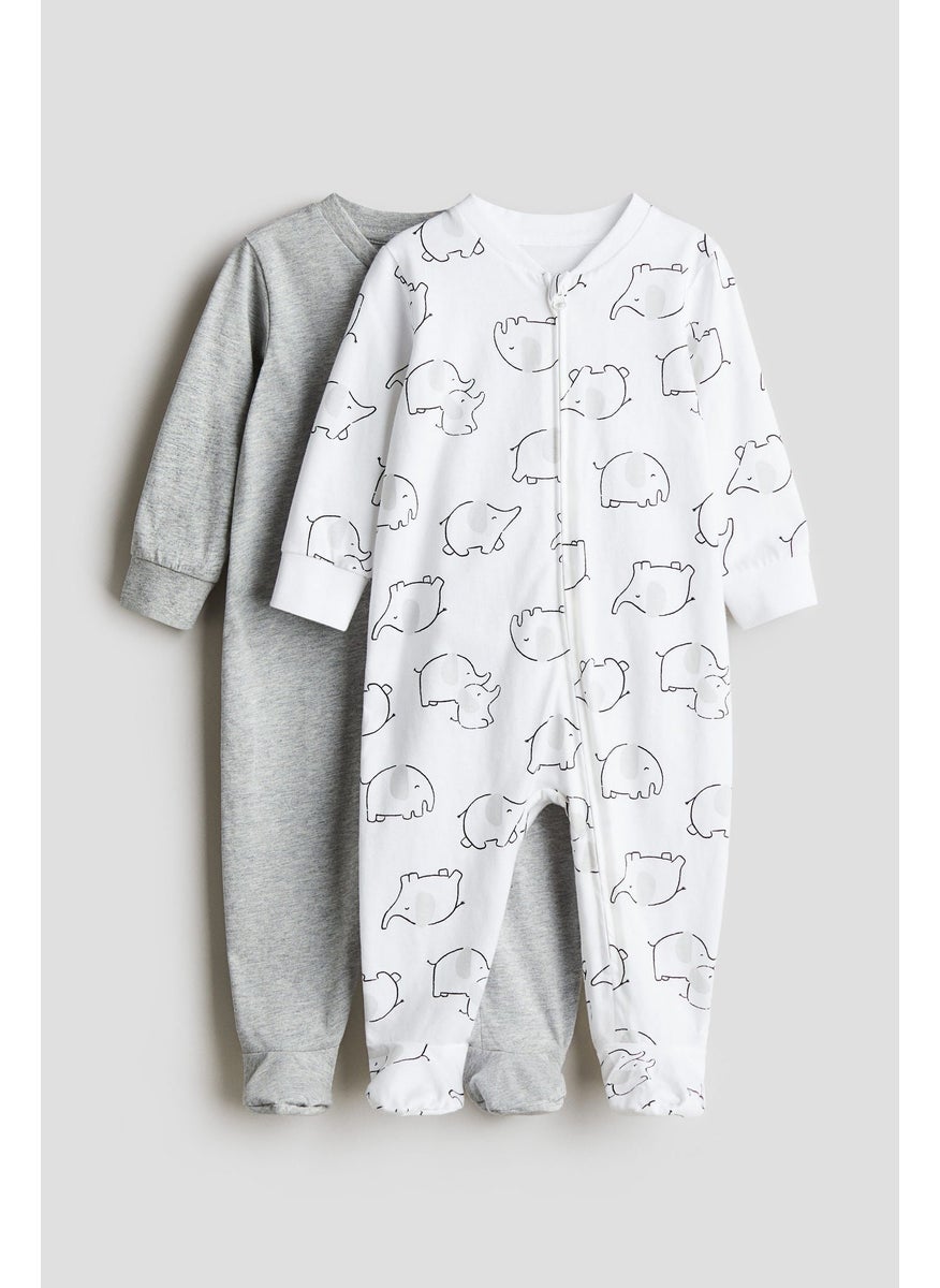 H&M 2-Pack Zip-Up Sleepsuits  - Image 1