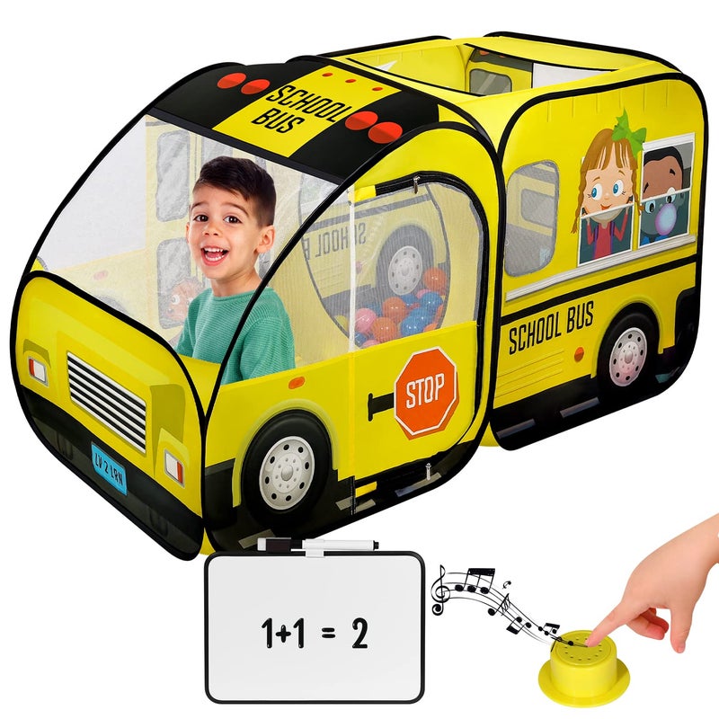 Kiddzery School Bus PopUp Kids Tent with Sound Play Button Ball Pit for Toddler  Up  Easy Setup Tent for Indoor  Outdoor Daycare Playground Activities  Pretend Play Great for Kids - Image 2