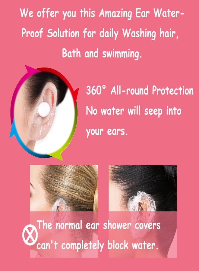 saicheek Adult Shower Ear Covers Waterproof Ear Tapes Bath Ear Protection Ear Covers for Adult Kids Shower Swimming Use,Transparent Adhesive Ear Covers (Large 60Pcs) - Image 3