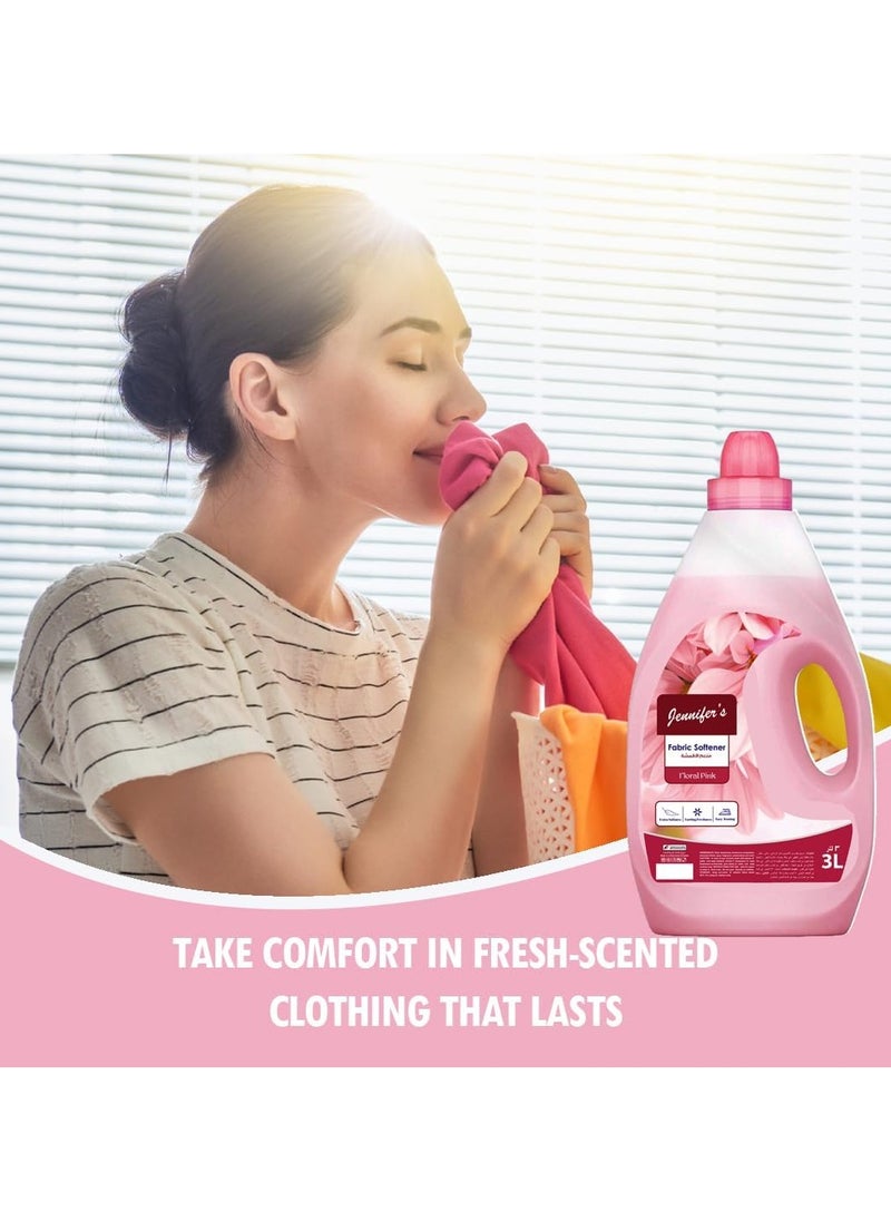 Jennifer's - Fabric Softener Long Lasting Fragrance Of Floral Pink 3 Liter - Image 1