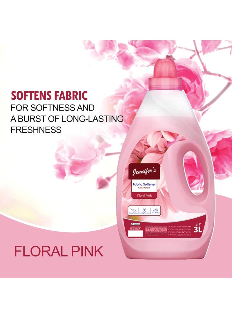 Jennifer's - Fabric Softener Long Lasting Fragrance Of Floral Pink 3 Liter - Image 1