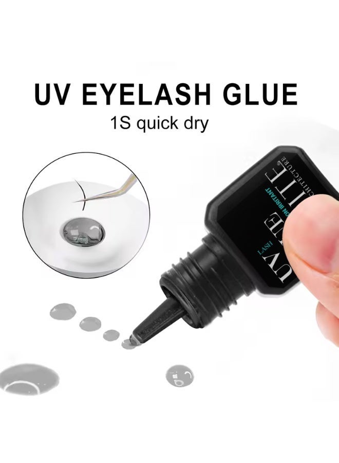 Iolite UV Lash Glue 5ml (Black) – Quick Drying 0.5 Sec UV Eyelash Extension Adhesive, Long-Lasting 6–7 Weeks, Low Fume & Non-Irritant Lash Glue IUVLG-B - Image 4