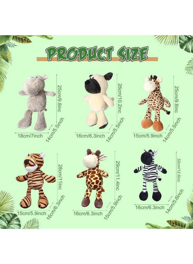 Zhanmai مجموعة زانماي من 12 قطعة من الحيوانات المحشوة سفاري تشمل النمر والأسد والفيل والقرد والشار بي والزرافة والحمار الوحشي لحفلة موضوع حديقة الحيوان أو حفلة استقبال المولود أو جائزة للمعلم أو الطالب. - Image 3