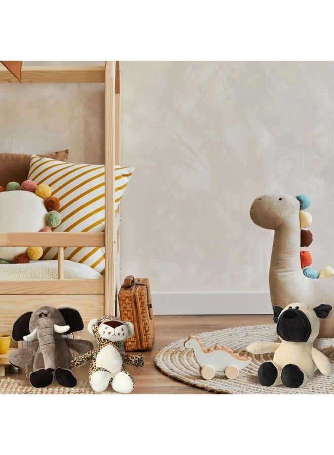 Zhanmai مجموعة زانماي من 12 قطعة من الحيوانات المحشوة سفاري تشمل النمر والأسد والفيل والقرد والشار بي والزرافة والحمار الوحشي لحفلة موضوع حديقة الحيوان أو حفلة استقبال المولود أو جائزة للمعلم أو الطالب. - Image 4