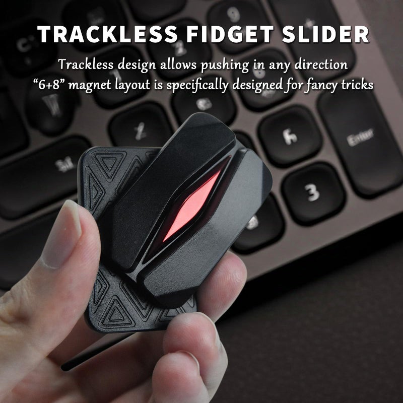 HIDEDC Mountain Fidget Slider, Trackless Design for Fancy Tricks, EDC Fidget Toys Adults Stress Relief Toy for Keep Focus & Anxiety Relief, Best Gadgets for Men (Black/Red) - Image 4