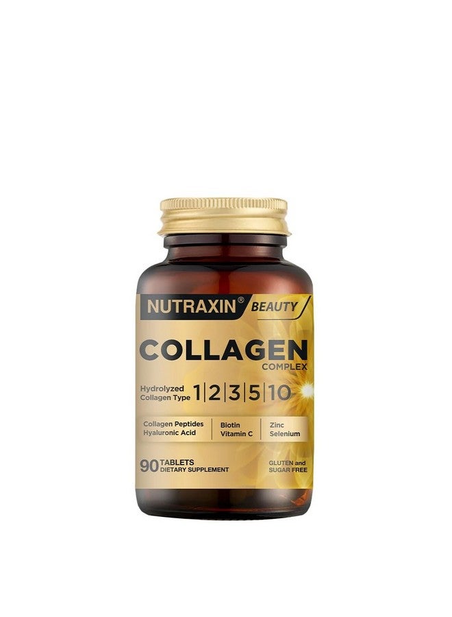 Nutraxin Collagen Complex - Marine Collagen Types I, II, III, V & X with Hyaluronic Acid, Biotin, Vitamin C, Zinc, Copper & Selenium - 90 Tablets - Hair, Skin & Nail Support - Dietary Supplement - Image 3