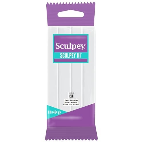 Sculpey III: Polymer Clay: White - 1 lb Pack - Oven Bake Clay, Non-Toxic, Sculpting, Create Jewelry-Decor-Craft Projects, Art Supplies, Adult-Kids - Image 1