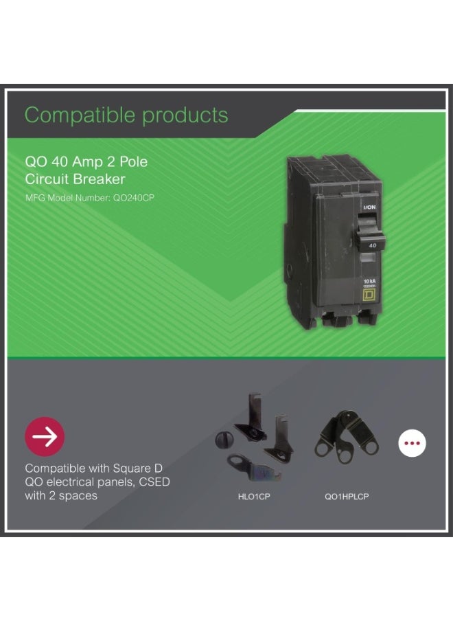 Schneider Electric Square D by Schneider Electric QO240CP Square D-QO240CP QO 40 Amp Two-Pole Circuit Breaker, Pack of 1, Black  - Image 2