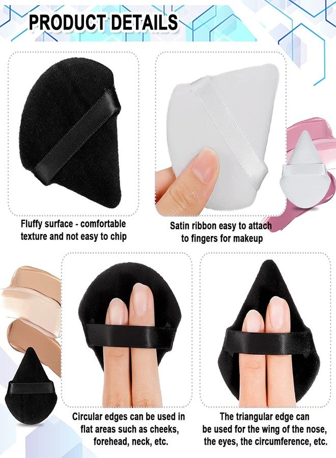 CARTSHOPPER Powder Puffs, Pure Cotton Soft Triangle Wedge Makeup Powder Puff for Loose Powder Mineral Powder Body Powder Cotton Velour Cosmetic Foundation Sponge Makeup Tool (2 PCS) - Image 2