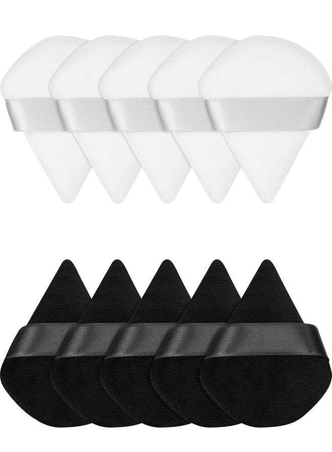 CARTSHOPPER Powder Puffs, Pure Cotton Soft Triangle Wedge Makeup Powder Puff for Loose Powder Mineral Powder Body Powder Cotton Velour Cosmetic Foundation Sponge Makeup Tool (2 PCS) - Image 1