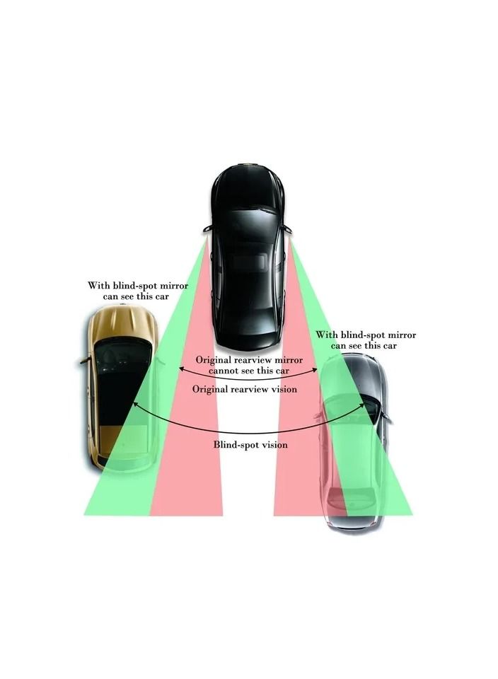 1-Pair Adjustable Wide Angle Side Rear Car Mirrors,Blind Spot Snap Way for Parking Auxiliary Rear View Mirror,Colour Black - Image 3