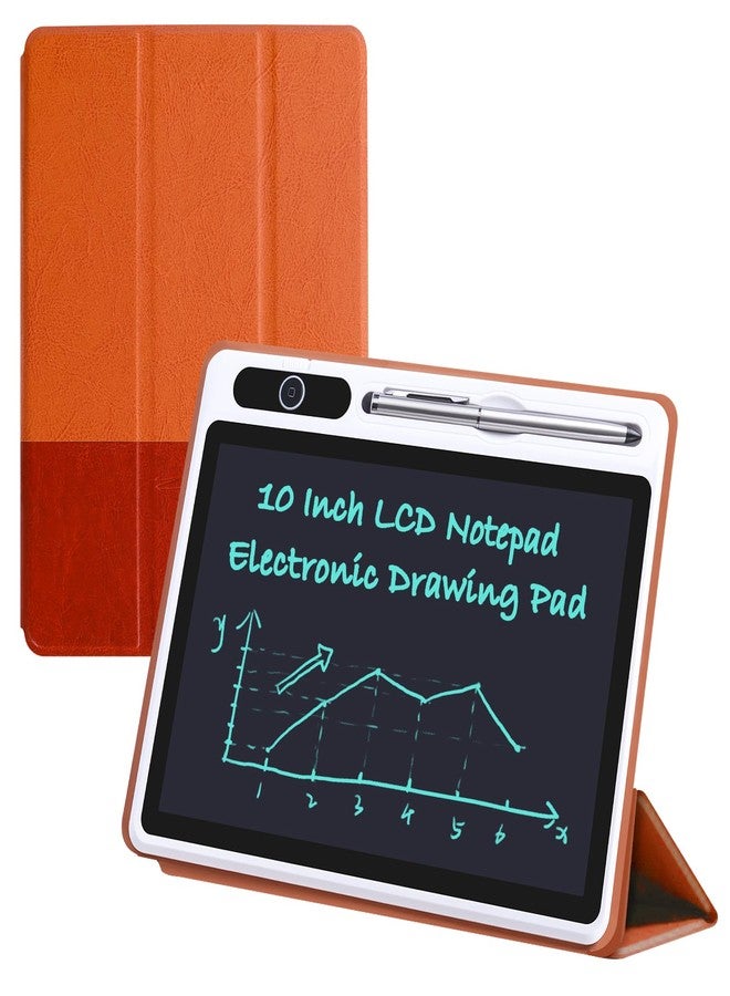 JSJGETYI 10 inch LCD Writing Tablet Electronic Writing Notebook with PU Protective Cover Erasable Drawing Pad Gift for Kids Adults at Home School Office(Black - Image 1