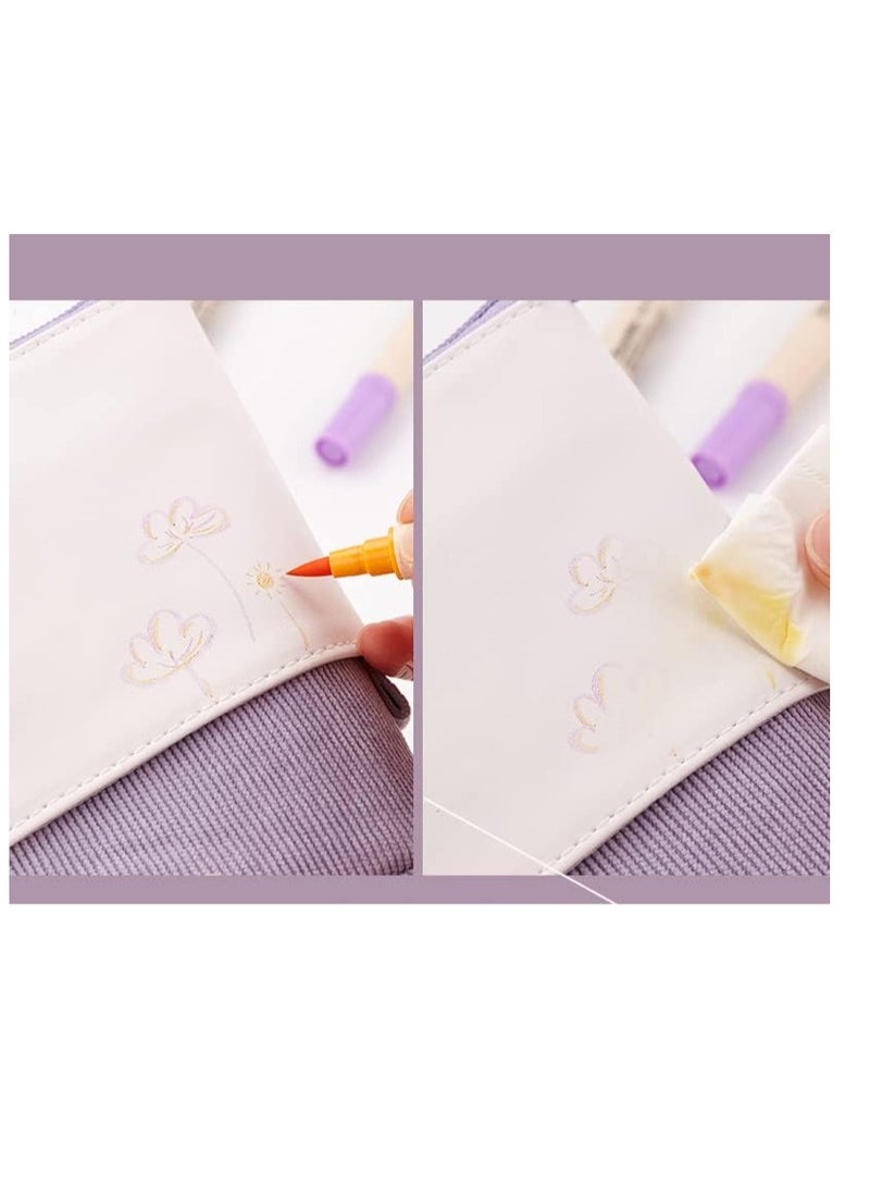 عام حافظة أقلام مرنة/قلم/صندوق مستلزمات مكتبية - حقيبة قابلة للتوسع بتصميم عمودي من الجلد الصناعي (PU) بنسيج القطن المضلع، بألوان زاهية. إنها اختيار ممتاز كهدية للأصدقاء أو الزملاء أو البالغين في المناسبات مثل أعياد الميلاد أو كملحقات سفر. - Image 2