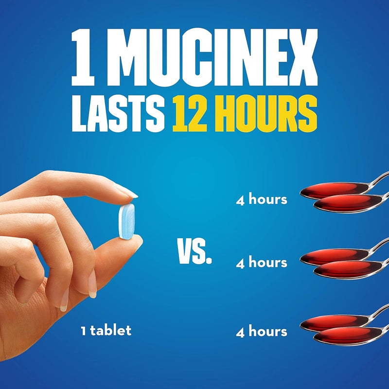 MUCINEX أقراص موستينكس لتخفيف احتقان الصدر 12 ساعة للإفراز الممتد 40 حبة 600 ملغ جوايفينيسين تخفف احتقان الصدر الناتج عن المخاط الزائد 1 موصى به من قبل الأطباء دواء بدون وصفة طبية عبوة من 2 - Image 5