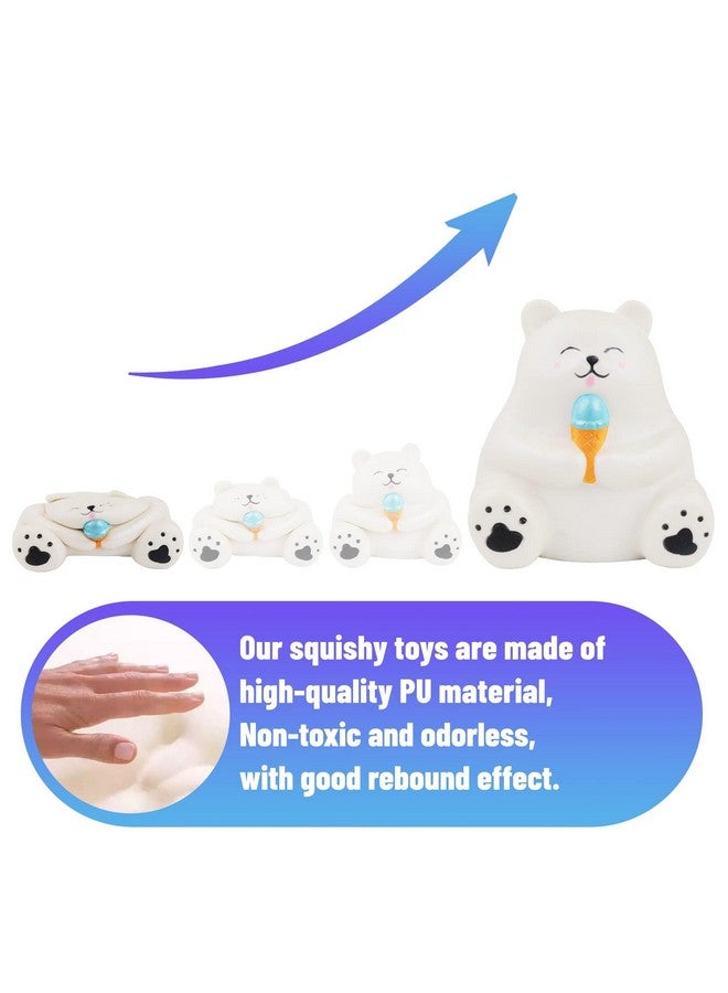 Anboor Jumbo Squishys Bear Animal Toys Cute Squishies White Bear Slow Rise Squeeze Animal Toy Sets Relief Stress For Kids Adult Valentines Day Idea - Image 3