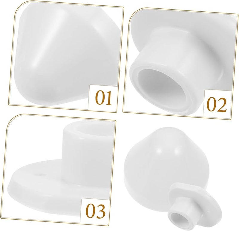 غطاء مسامير المرحاض الأبيض مجموعة سهلة التركيب تصميم مدمج لتركيبات الحمام - Image 4