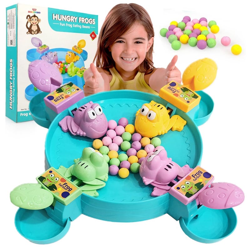 Wembley Hungry Frog Indoor Game For Kids|Family Board Game|Frog Toys For Kids Activity|4 Player Fun Interactive Frog Eat Beans Game|Proudly Made In India,Multicolor - Image 1