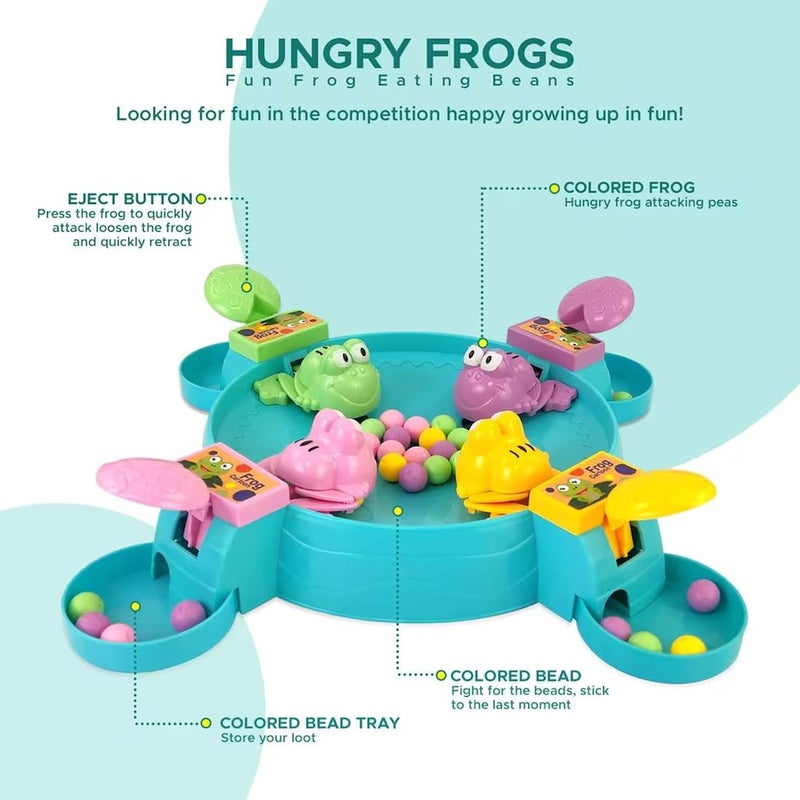 Wembley Hungry Frog Indoor Game For Kids|Family Board Game|Frog Toys For Kids Activity|4 Player Fun Interactive Frog Eat Beans Game|Proudly Made In India,Multicolor - Image 4