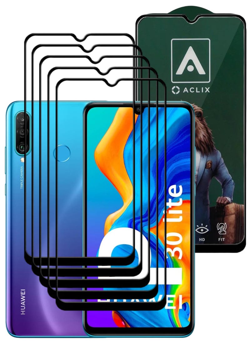 ACLIX 5 Pieces Antistatic ESD Dustproof Premium Quality High Definition Tempered Glass Screen Protector Designed For Huawei P30 lite  - Image 1