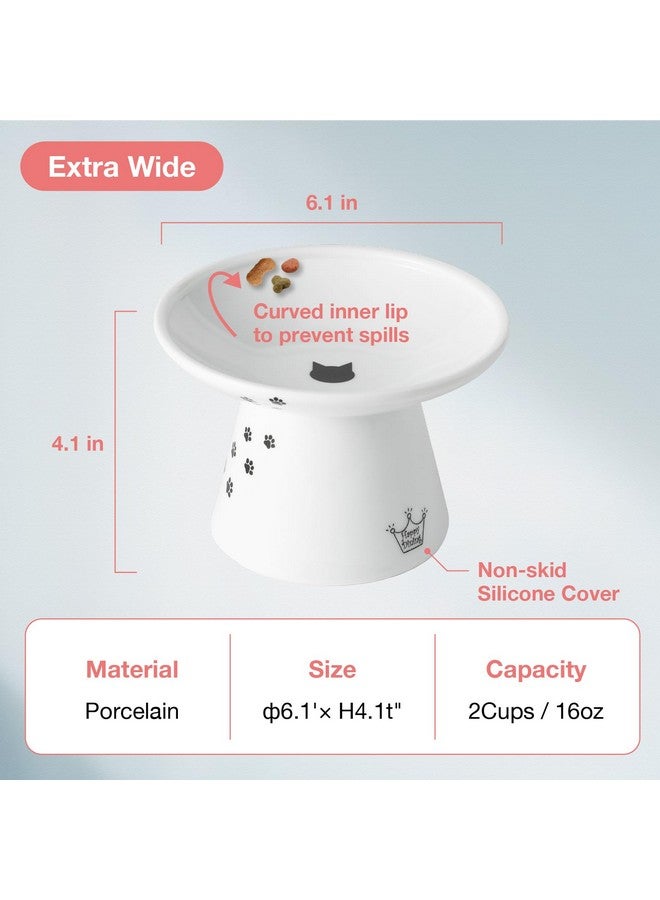 Necoichi Extra Wide Raised Cat Food Bowl, Elevated, Prevent Neck & Whisker Fatigue, Dishwasher and Microwave Safe, No.1 Seller in Japan! (Cat, Extra Wide)