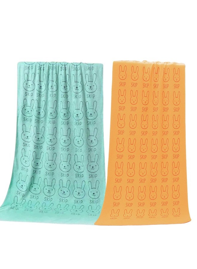 EIO Microfibre Bath Towels for Kids -Extra Soft/Quick Dry/Strong Water Absorbent/Bathing Towel for Kids,Boys and Girls Pack of 2 (Towel Small Set-2) - Image 1