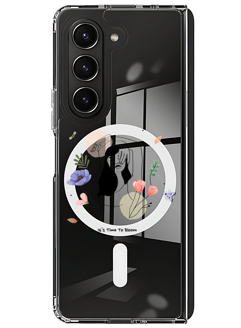 Theodor Magnetic Case for Samsung Galaxy Z Fold 6 Compatible with MagSafe Wireless Charging, Shockproof Phone Bumper Cover Bloom2 - Image 1