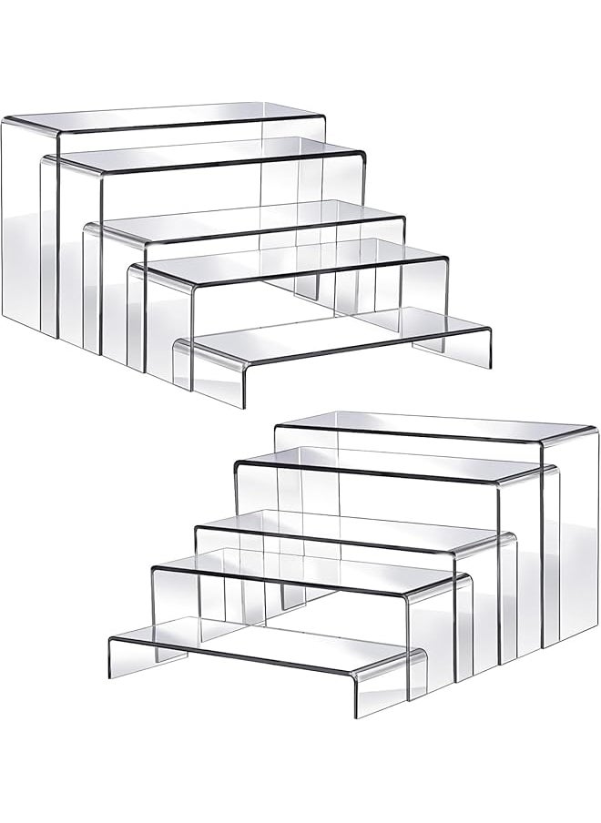 erorex 10 Pcs 2 Set Display Risers Acrylic Riser Display Shelf Clear Display Stands Acrylic Display Set Acrylic Shelves For Decor Display Showcase Stands For Cupcake  - Image 1
